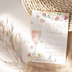 Invitación Petales y ducha de novia Prosecco - Champagna flor