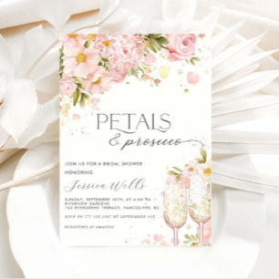 Invitación Petales Y Ducha De Novias Prosecco