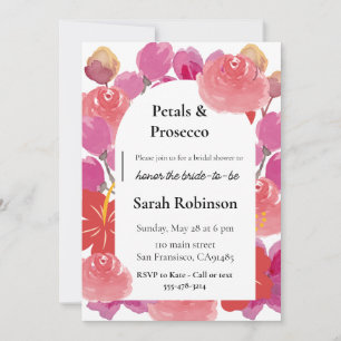 Invitación Petales y Prosecco Arco Floral Verano Ducha Nodal