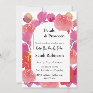 Invitación Petales y Prosecco Arco Floral Verano Ducha Nodal