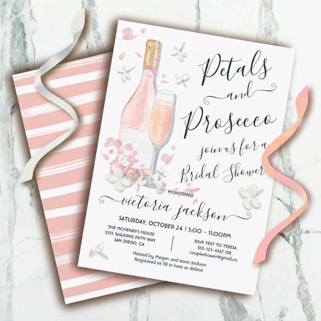 Invitación Petales y Prosecco Brunch & Bubbly Bridal Shower (Subido por el creador)