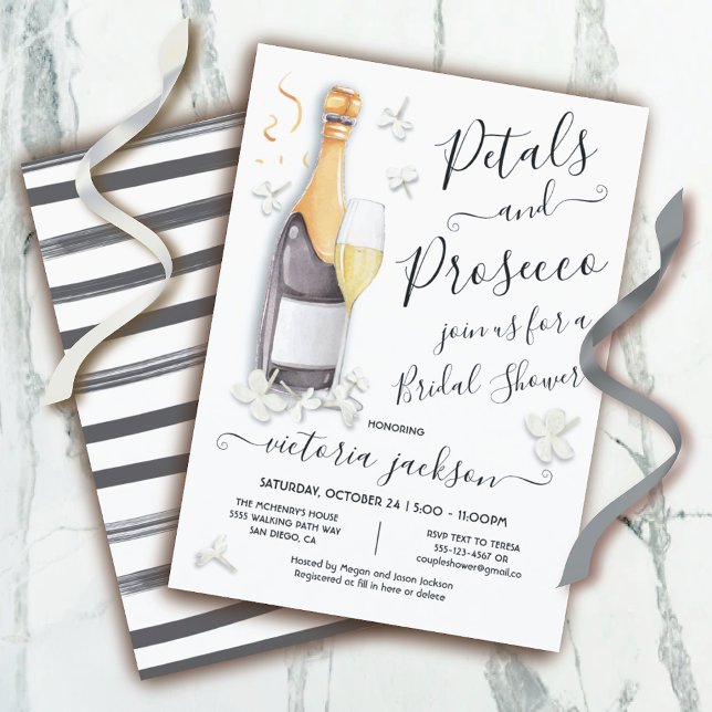 Invitación Petales y Prosecco Brunch & Bubbly Bridal Shower (Subido por el creador)