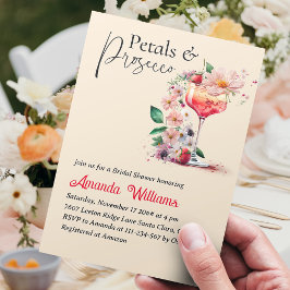 Invitación Petales y Prosecco Brunch Floral Bridal Shower