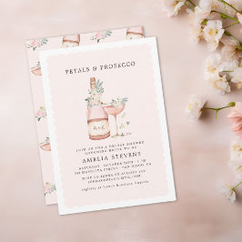 Invitación Petales y Prosecco Ducha Bridal Bachelorette