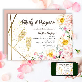 Invitación Petales y Prosecco | Ducha de novia floral rosa