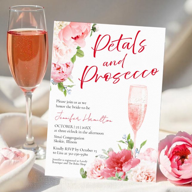 Invitación Petales y Prosecco | Ducha nupcial acuática (Subido por el creador)