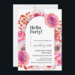 Invitación Petales y Prosecco | Elegante cumpleaños número 40<br><div class="desc">Celebra el gran 4-0 con nuestra sofisticada invitación "Arco floral, Hola 40"! Adaptada para la mujer que lo percibe, esta invitación captura la elegancia de alcanzar este hito. Disponible en formato digital e impreso, nuestro diseño le garantiza un toque memorable a su celebración especial. Perfecto para aquellos que buscan una...</div>