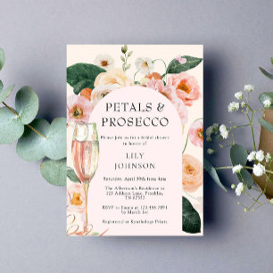 Invitación Petales y Prosecco Floral Arch Bridal Shower