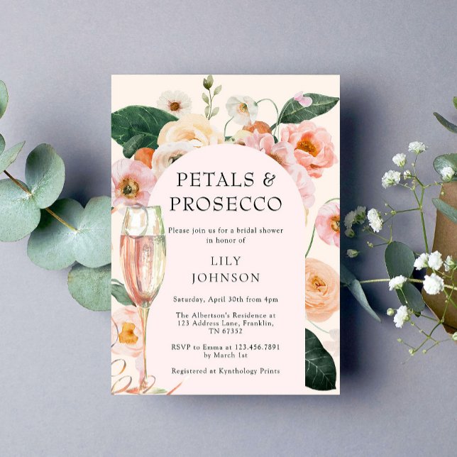 Invitación Petales y Prosecco Floral Arch Bridal Shower (Subido por el creador)
