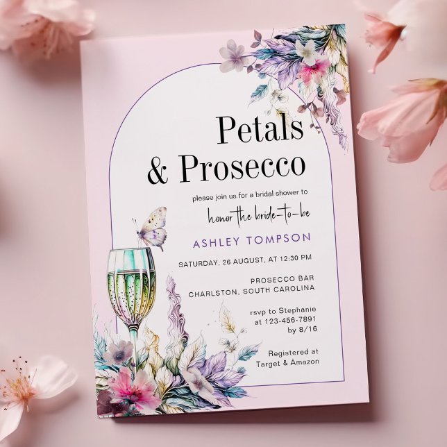 Invitación Petales y Prosecco Floral Arch Bridal Shower (Subido por el creador)