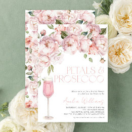 Invitación Petales y Prosecco Moderno Floral Floral Bridal Du