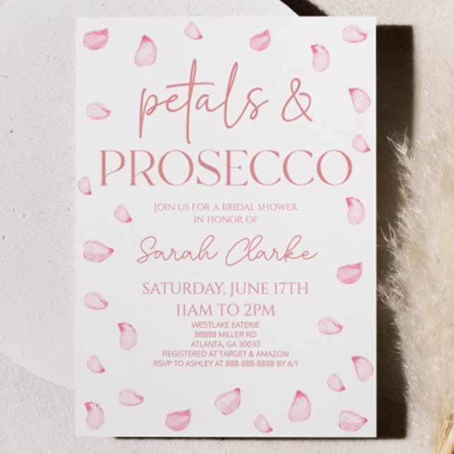 Invitación Petales y Prosecco Pétalos rosa rosados Ducha de n (Subido por el creador)