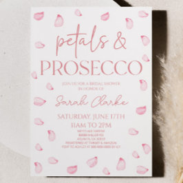 Invitación Petales y Prosecco Pétalos rosa rosados Ducha de n