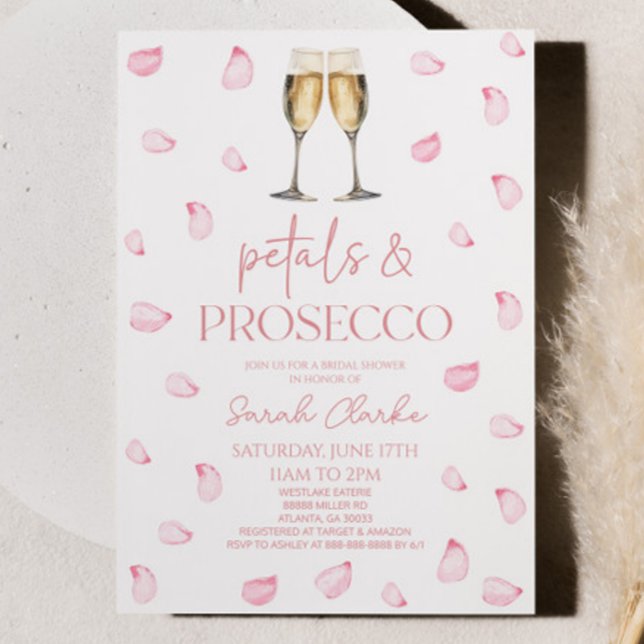 Invitación Petales y Prosecco Pétalos rosa rosados Ducha de n (Subido por el creador)