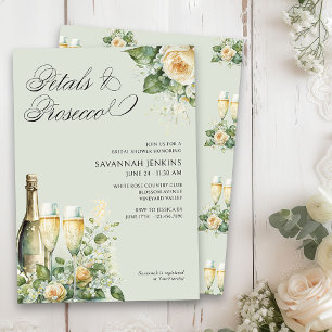 Invitación Petales y Rosas Prosecco Peach Ducha de novias