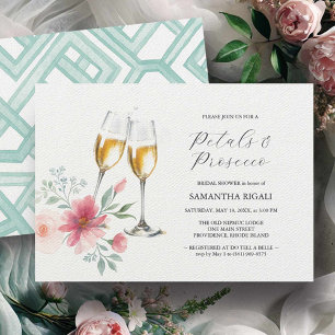 Invitación Pétalos azules rosados y salchichas de novia Prose