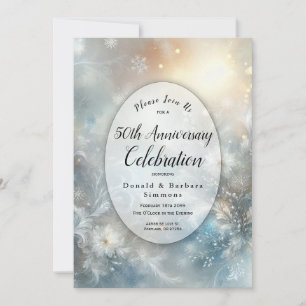 Invitación Pétalos congelados de año editable en aniversario