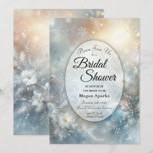 Invitación Pétalos congelados en ducha nupcial de invierno do