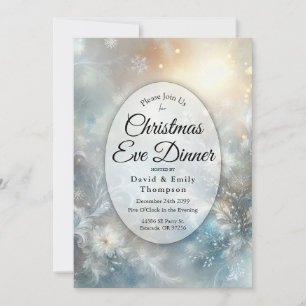 Invitación Pétalos Congelados en la Cena de Nochebuena de Inv