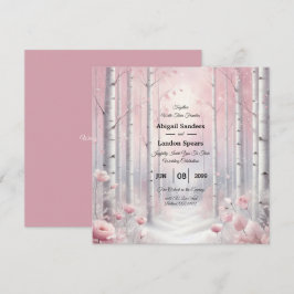 Invitación Pétalos congelados en un Boda de Woodland de Invie