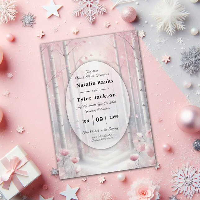 Invitación Pétalos congelados en un Boda de Woodland de Invie (Subido por el creador)