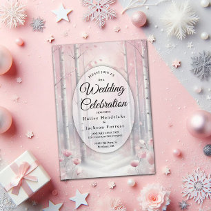 Invitación Pétalos congelados en un Boda de Woodland de Invie
