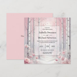 Invitación Pétalos congelados en un Boda de Woodland de Invie