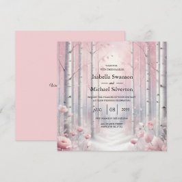 Invitación Pétalos congelados en un Boda de Woodland de Invie