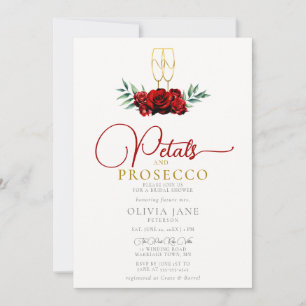 Invitación Pétalos de Boho Prosecco Roses Roses Dorado Ducha