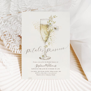 Invitación Pétalos de Boho y ducha de novia Prosecco