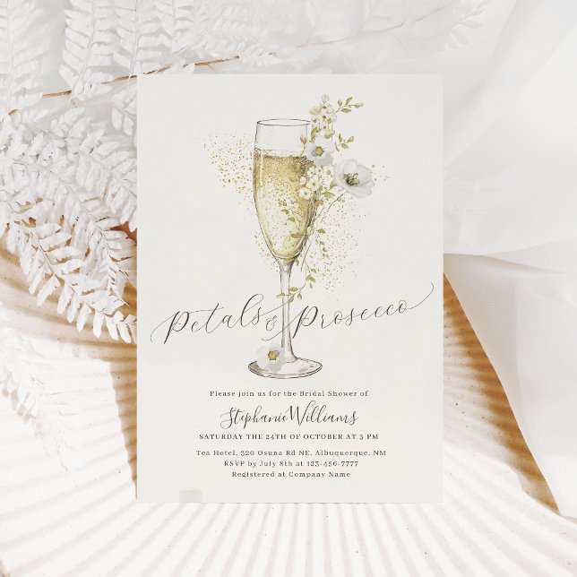 Invitación Pétalos de Boho y ducha de novia Prosecco (Subido por el creador)