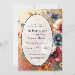 Invitación Pétalos de cosecha y cielos pintados