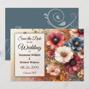 Invitación Pétalos de cosecha y cielos pintados