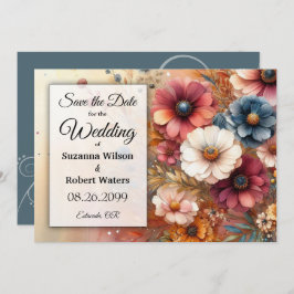 Invitación Pétalos de cosecha y cielos pintados