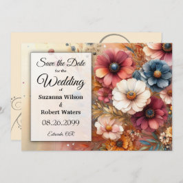 Invitación Pétalos de cosecha y cielos pintados