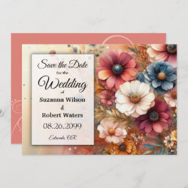 Invitación Pétalos de cosecha y cielos pintados