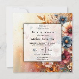 Invitación Pétalos de cosecha y cielos pintados