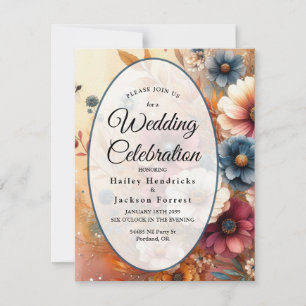 Invitación Pétalos de cosecha y cielos pintados