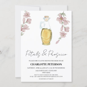 Invitación Pétalos de estilo vintage y ducha de novia Prosecc