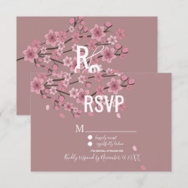 Invitación Pétalos de flor de cerezo Ombre 3D Botánica RSVP