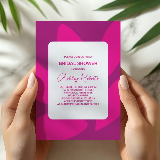 Invitación Pétalos de Flor Mod Botánica Fuchsia Despedida de  (Subido por el creador)