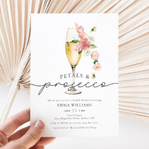 Invitación Pétalos de flores silvestres rosadas y ducha de no