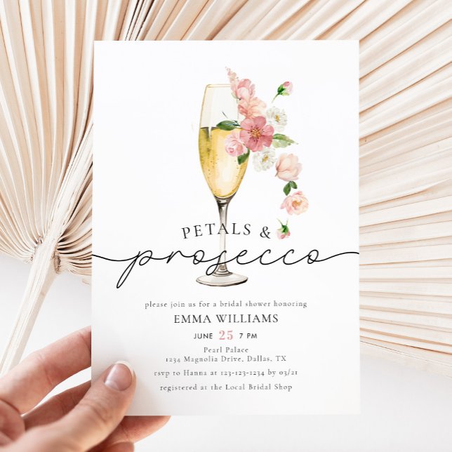 Invitación Pétalos de flores silvestres rosadas y ducha de no (Subido por el creador)