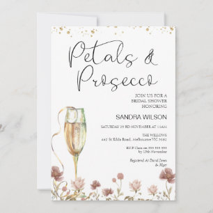 Invitación Pétalos de flores silvestres y ducha de novia del 