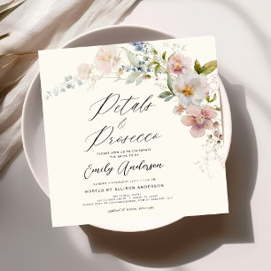 Invitación Pétalos de flores silvestres y ducha de novias Pro