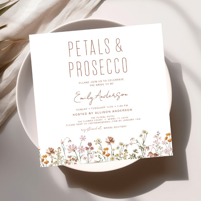 Invitación Pétalos de flores silvestres y ducha de novias Pro (Subido por el creador)
