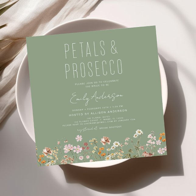 Invitación Pétalos de flores silvestres y ducha de novias Pro (Subido por el creador)