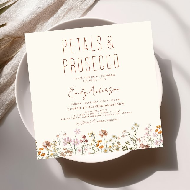 Invitación Pétalos de flores silvestres y ducha de novias Pro (Subido por el creador)