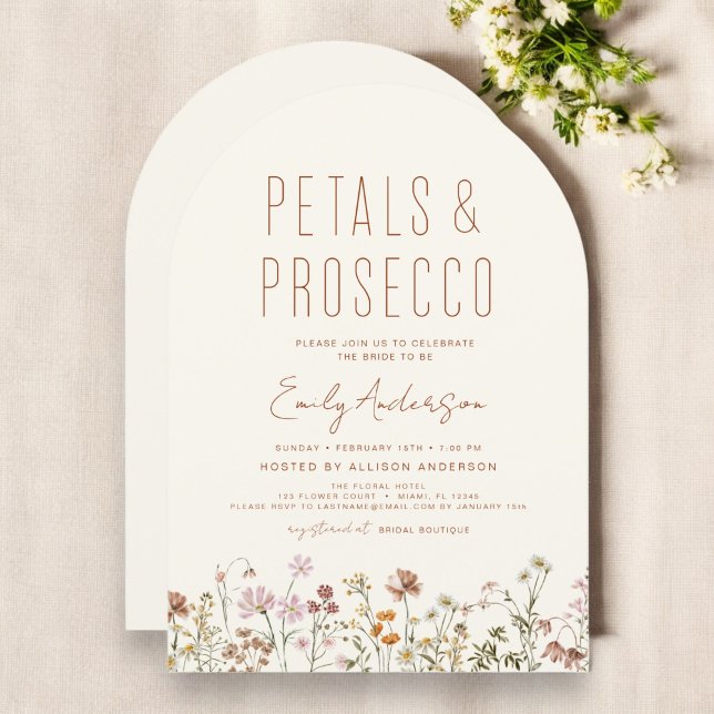 Invitación Pétalos de flores silvestres y ducha de novias Pro (Subido por el creador)