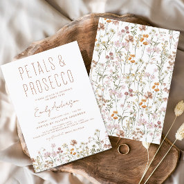 Invitación Pétalos de flores silvestres y ducha de novias Pro